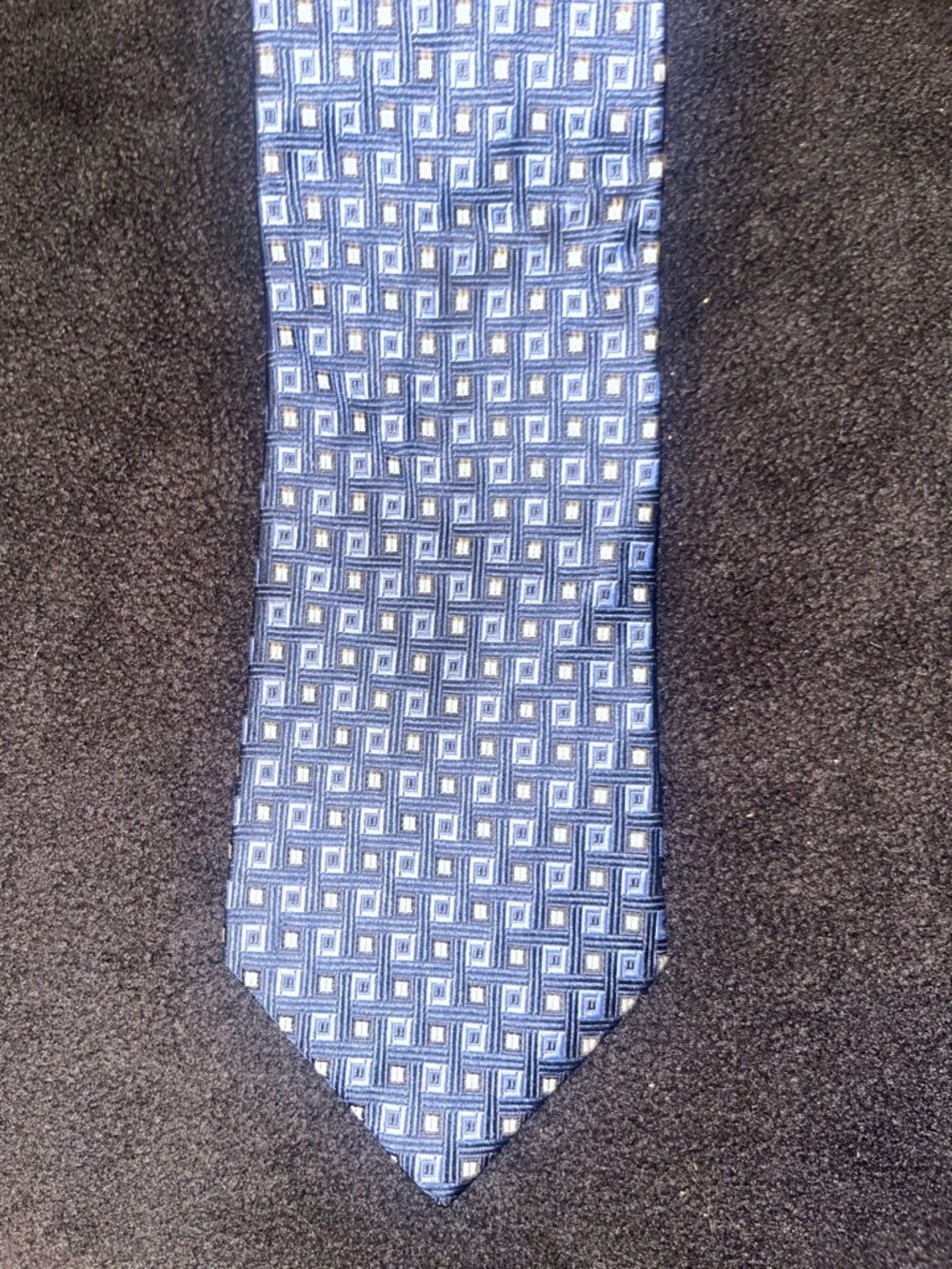 Roundtree‎ & Yorke Blue Geometric Silk Tie